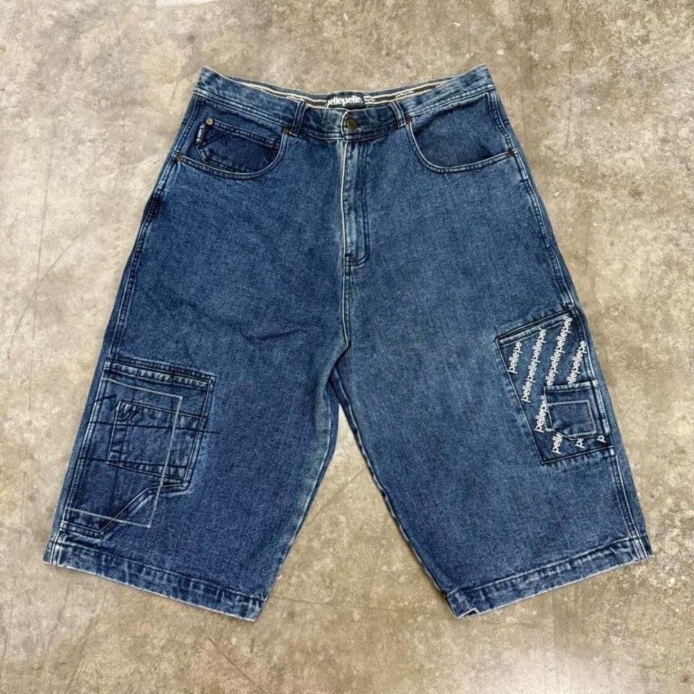 Y2K Pelle Pelle Baggy Blue Denim Shorts‎ Size 38
